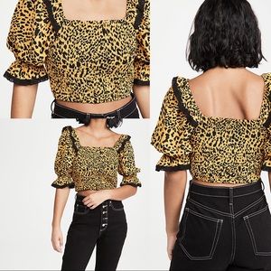 Tags Cut - ENGLISH FACTORY
Ruffle Sleeve Leopard